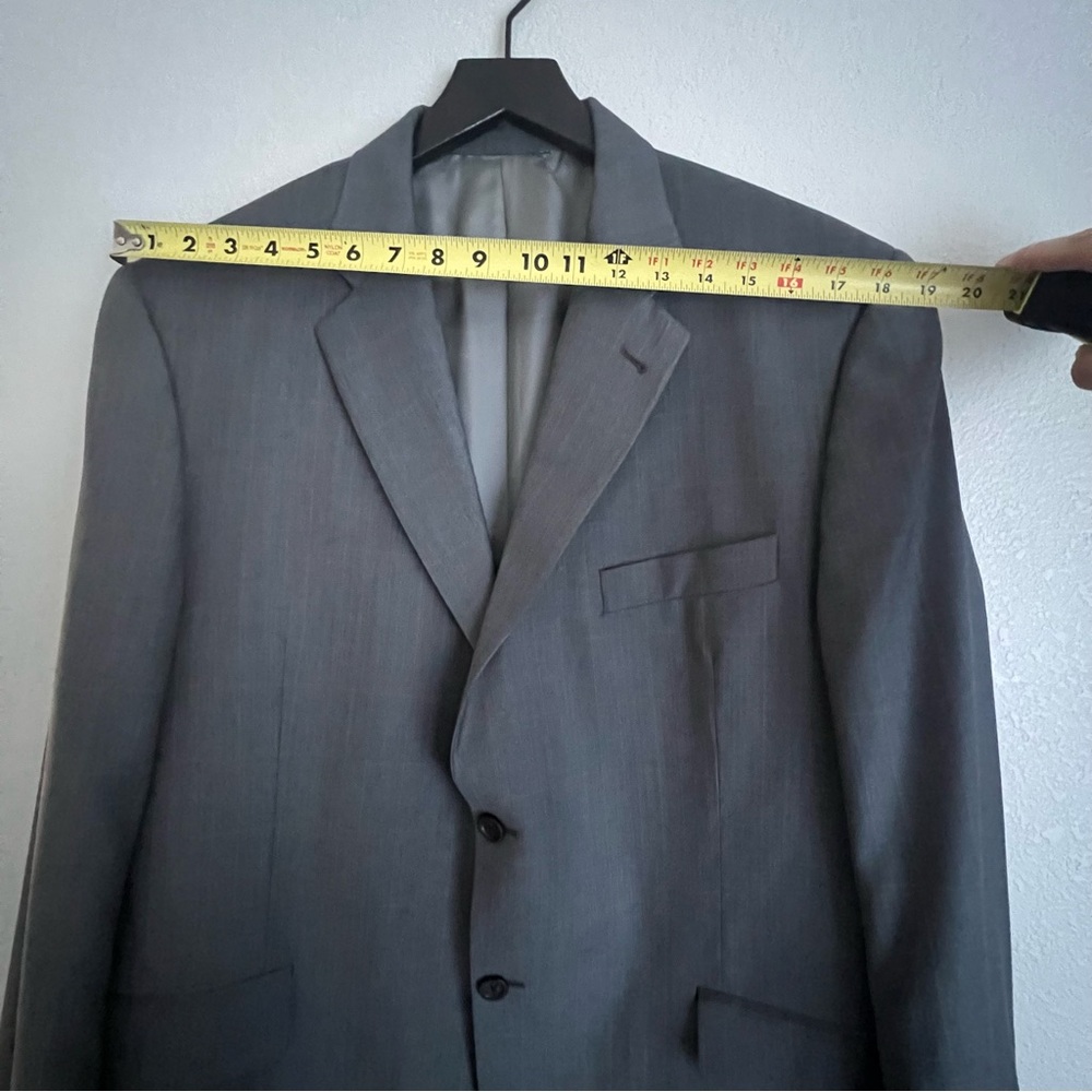 Burberry London Mens Grey Subtle Plaid Suit Jacket Blazer 44 Short - Picture 8 of 9